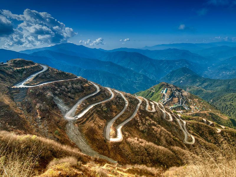 Curvy roads , Silk trading route between China and India