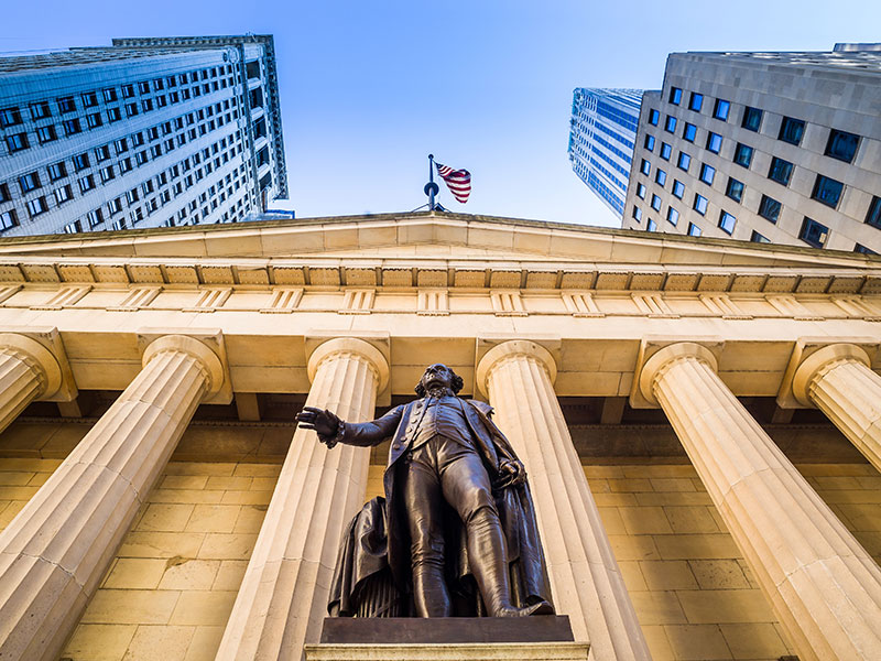 Facade of the Federal Hall Wall Street