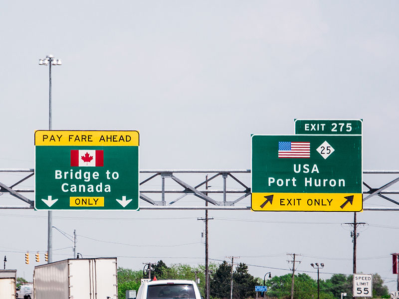 Bridge to Canada Sign