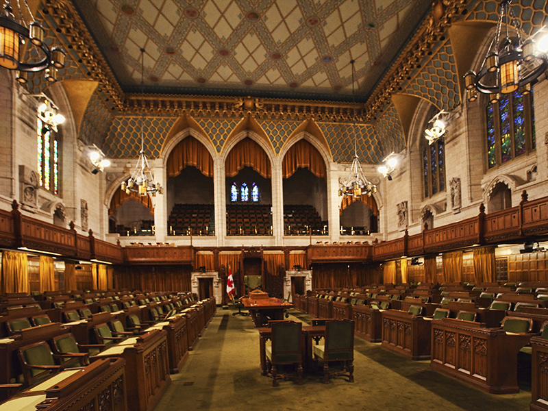 Interior view of the Canada Commons of Parliament, Ottawa