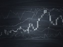 Financial chart on blackboard