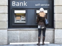 Woman at ATM