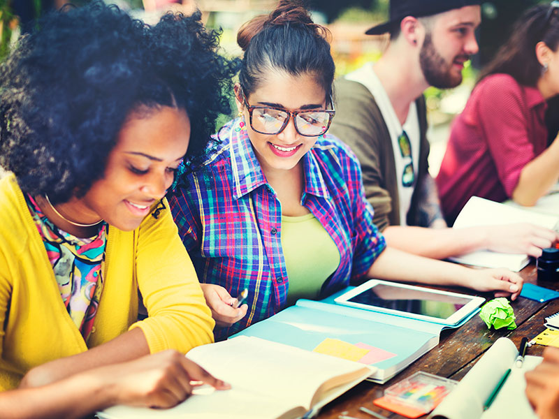 People Studying Students Campus Concept