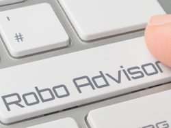 A keyboard with a labeled button - Robo Advisor