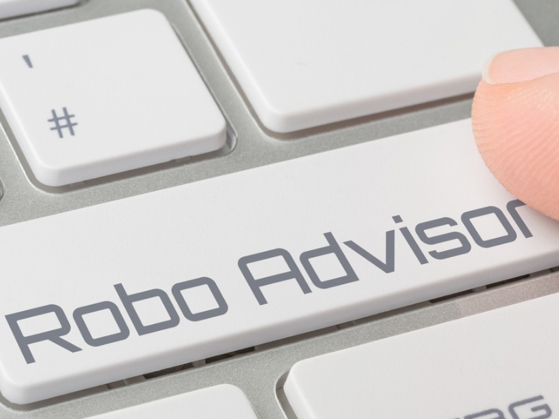 A keyboard with a labeled button - Robo Advisor